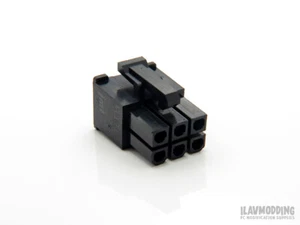 PC 6-pin Modular Connector Housing (Corsair AX1200) Female - BLACK [1pc] - Picture 1 of 3