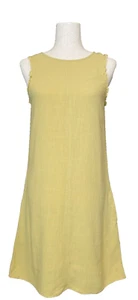 NEW Thread & Supply Mustard Sleeveless Rayon/Linen Blend Fray Shift Dress SZ XS - Picture 1 of 11