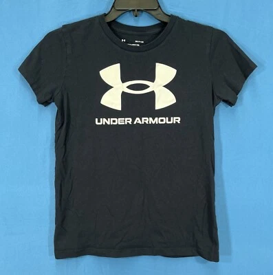 UNDER ARMOUR Classic Tee BLACK Jersey Knit LOGO SPELLOUT Short Sleeve T-SHIRT S - Image 1 of 4