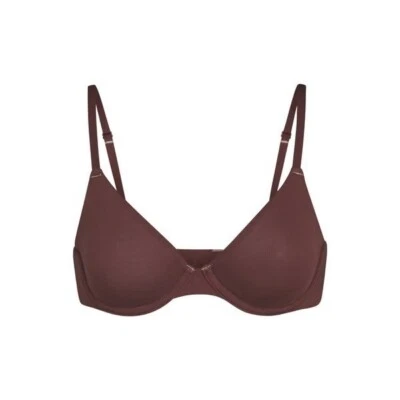SKIMS Cotton Jersey T-Shirt Underwire Bra Chocolate 32A - Image 1 of 4