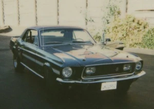 Black 1968 Mustang California Special Front View Polaroid - Picture 1 of 3