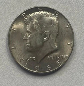 USA 1/2 dollaro, 1965 Kennedy mezzo dollaro ARGENTO - Foto 1 di 2