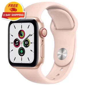 Apple Watch SE 1st Gen (GPS + LTE, 40mm) - Gold Aluminum Case Pink Band - Good - Picture 1 of 6