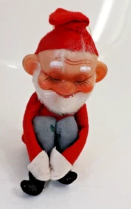 Vintage Knee Hugger Santa Mini figurine Christmas ornament decor 5" figurine - Picture 1 of 10