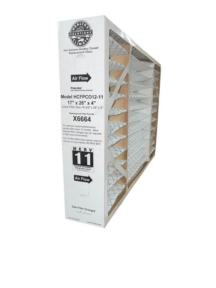 Lennox X6664 - 17" x 26" x 4" Healthy Climate Air Filter for PCO-12C, MERV 11 - Image 1 of 1