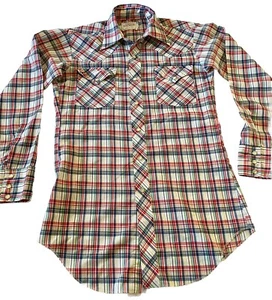 Vintage 70s H BAR C Pearl Snap Western Shirt Mens 15-33 California RanchWear - Picture 1 of 10