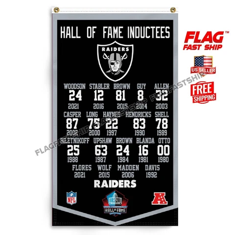 Raiders Oakland Flag 3x5 ft Las Vegas Hall of Fame Inductees Super Bowl Cover