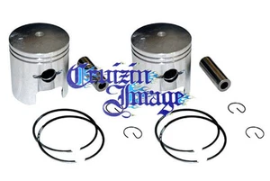 SUZUKI T350 0.5mm OVERSIZE PISTONS SET 2 PISTON RING PIN CLIPS CI-T350PS-1 - Picture 1 of 1