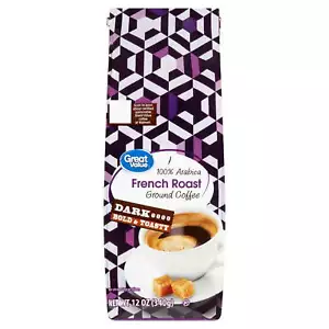 French Roast, 100% Arabica, Dark Roast, Ground Coffee, 12 oz - Picture 1 of 5