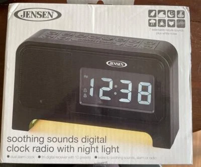 JENSEN JCR-350 Desk Clock,Digital,6", light up base, New in Box - Image 1 of 2