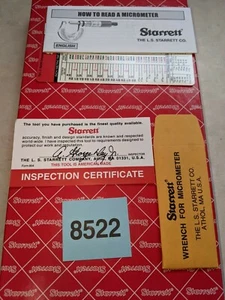 NEW STARRETT T226XRL-6 5-6" Outside Micrometer with Carbide Anvil, Includes Cert - Picture 1 of 2