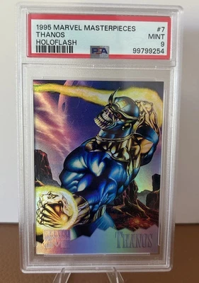 1995 Marvel Masterpieces Thanos Holoflash #7  PSA 9 Mint Fleer Marvel Comics - Image 1 of 2
