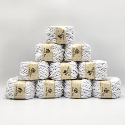 10 Balls White Macrame Cotton Cord 7 mm Crochet Knitting Yarn Baskets Wall Decor - Image 1 of 4