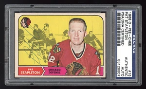 1968 O-Pee-Chee 15 Pat Stapleton PSA Autograph Old Signed Chicago Blackhawk Auto - Picture 1 of 2