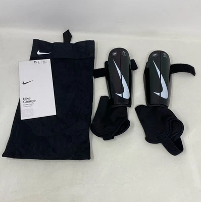Nike Charge Kids Soccer Shin Guards w/ Ankle Guard - Black/White, Youth Small - Image 1 of 4