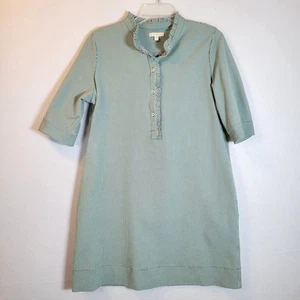 Ann Mashburn Damen Rüschen gestreift Seersucker Shirt Kleid Größe Large grün - Bild 1 von 12