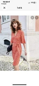 suelo rojo floral verano vestido corbata cinturón talla 8p - Imagen 1 de 8