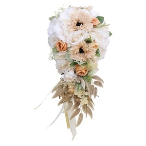Wedding Bridal Bouquet Artificial Flowers Bridesmaid Flower for Anniversary - Picture 1 of 6