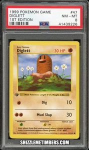 Diglett 47/102 1st Edition Shadowless Base Set - PSA 8 - Picture 1 of 2