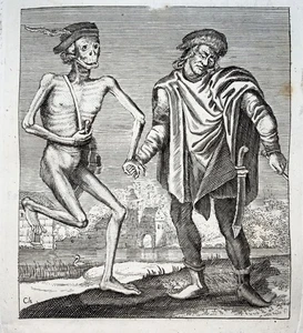 1744 Merian, Totentanz, Der Bürgermeister, Kupferstich - Bild 1 von 2