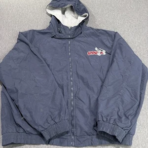 Walt Disney World Mickey Jacke Herren L blau Kapuze Full Zip Nylon WDW 71 Vintage - Bild 1 von 10