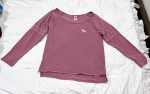 Women's Victoria Secret PINK Large Pink Long Sleeve T-Shirt Victoria’s Victorias - Picture 1 of 7