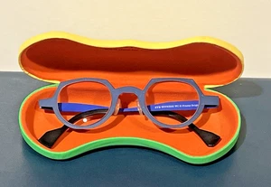 THEO Belgium EYEWITNESS WC 374 BLUE METAL OPTICAL FRAMES 5 1/4 Limited Edition - Picture 1 of 24