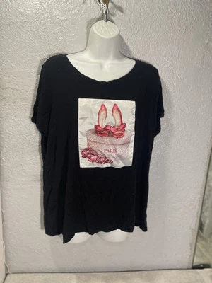 Cyrus Mujer Tops Talla XL París Estrás Suave Barbie Núcleo Brillante Foto 1 de 4