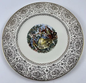 Victorian Imperial Service Plate Salem China Co 23k Gold Made in USA 10.75 in - Picture 1 of 8