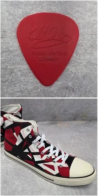NIB Eddie Van Halen EVH 5150 Red Frankenstein Shoes 13   RARE RED Guitar 🎸 Pick - Image 1 of 4