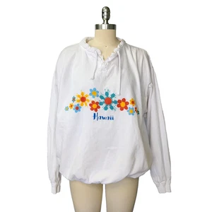 Vintage 90er Crazy Shirts Hawaii Langarm Oberteil Pullover Gr. XL weiß Surf - Bild 1 von 7