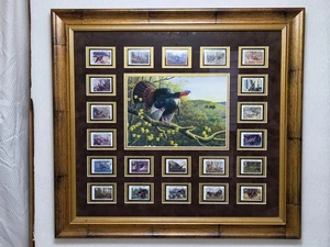 Wild Turkey Stamp Frame 1983 - 2003 by Wilhelm J. Gospel Morning Caller - Picture 1 of 11