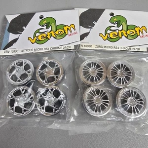 NEW Hpi Micro Rs4 Ven-1093C Zurg & Ven-1090C Nitrous Chrome Venom Racing Rims - Picture 1 of 8