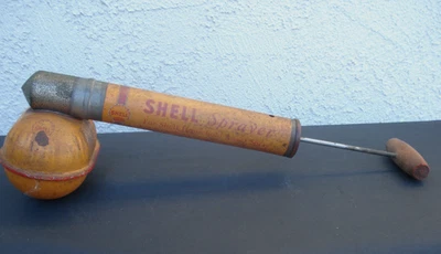 Lata de pulverizador de insetos vintage SHELL Oil ca 1935... VAZIA. - Imagem 1 de 4