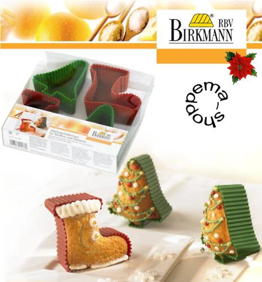 Muffin Backform Muffinform Silikon Tanne grün Stiefel Weihnachten RBV Birkmann - Bild 1 von 1