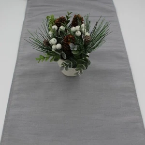 Silver Patterned Table Runner 40cm x 180cm - Picture 1 of 2