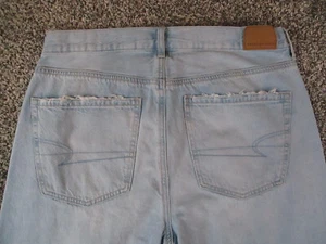 American Eagle Jeans Womens 8L LONG Blue Denim Skater Wide Leg High Rise 30x32 - Picture 1 of 16