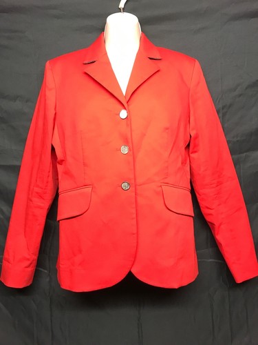 HERMÈS AUTENTICA giacca donna Hermes Sellier rosso misto cotone 3 bottoni taglia 44