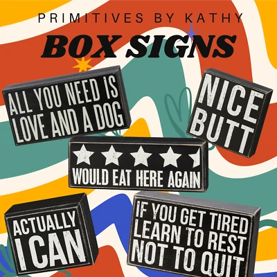 Primitives by Kathy Wooden Box Sign in Hilarious Styles Rustic/Modern Wall Art - Image 1 of 2