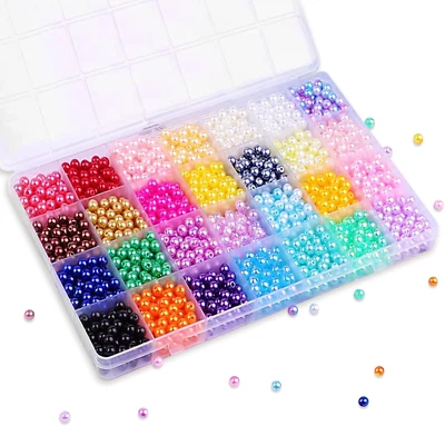 1680 Pcs Bracelet Making Kit,Jewellery Making Kit, 28 Colors round Glass Beads f - Image 1 of 4