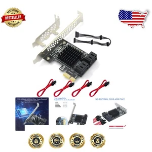 4-Port PCIe to SATA III Expansion Card - Boost Your Desktop Storage Efficiency - Picture 1 of 13