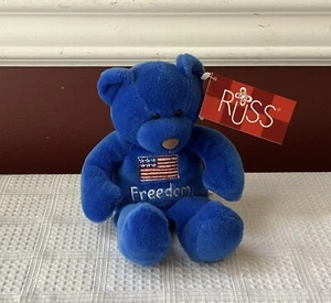 Russ "Freedom" Stuffed Beanie Bear/ Celebrate America Bear with Original Tag - Picture 1 of 4