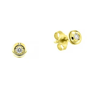 Orecchini punto luce cipollina diamante naturale ct 0,06 oro giallo 18 KT - Foto 1 di 4