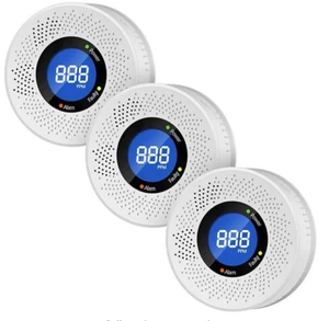 3-Pack Carbon Monoxide Detectors, Replaceable Battery Operated Household - Picture 1 of 7