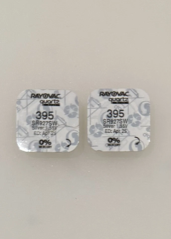 Кнопочный элемент для часов Rayovac 395/SR927SW оксид серебра (2 шт.) - Изображение 1 из 1