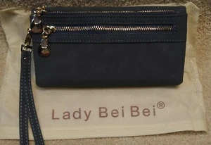 New Lady Bei Bei Zipper Wallet 7.5 X 4 X 1.2 Grey FREE SHIPPING - Picture 1 of 9
