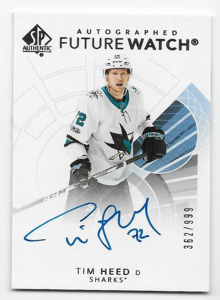 17/18 SP AUTHENTIC FUTURE WATCH AUTOGRAPH RC #178 Tim Heed #362/999 - Image 1 of 1
