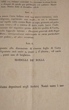 Lotto Manifesto Camerale 1819 CAVALLINI impronte a secco Regno di Sardegna RRR????