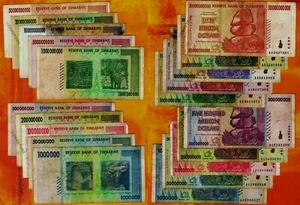 1 Million to 50 Billion Zimbabwe Dollars 10 Banknotes Set AA 2008 Authentic COA - Picture 1 of 5