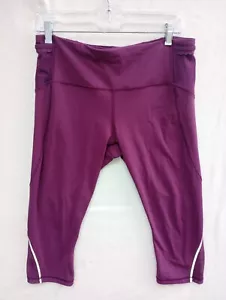 Lululemon Burgunderrot Cropped Leggings Netz Seiteneinsatz Größe 10 - Bild 1 von 9